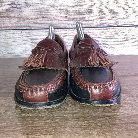 Mens Johnston & Murphy Aragon II Kiltie Tassel Black Smooth/Antique Mahogany 9.5 - Picture 3 of 11